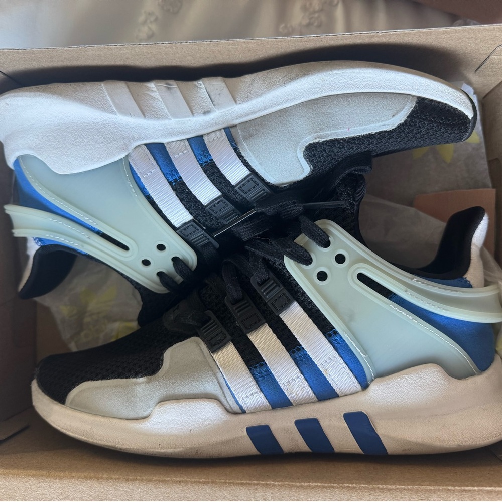 Adidas Black and Blue Athletic Shoes